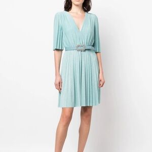 Liu Jo Shimmering Teal Dress with Belt sz8 NWT